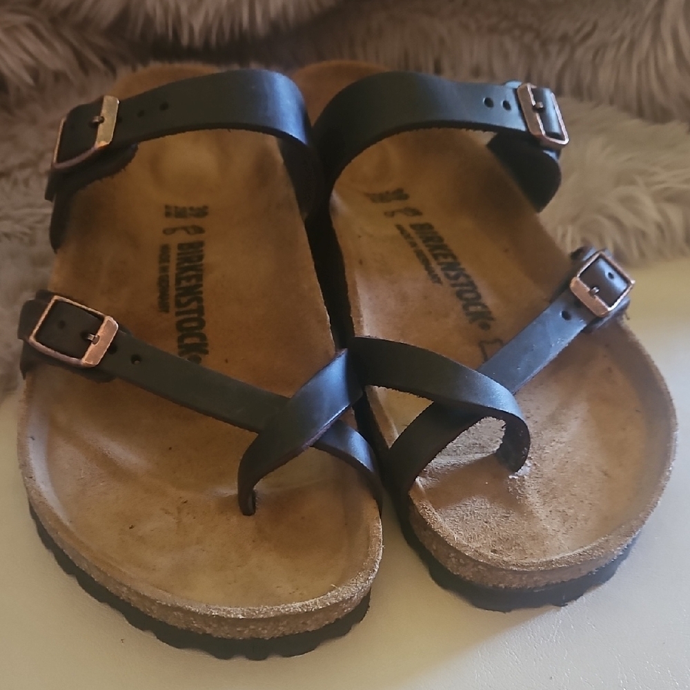Birkenstock MAYARI Dark Brown Cross-Strap Sandals - Picture 3 of 4